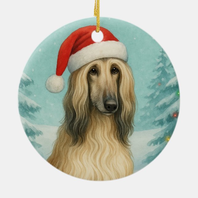 Afghan Hound Ceramic Tree Decoration (Back)