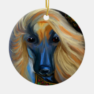 Afghan Hound     Ceramic Tree Decoration