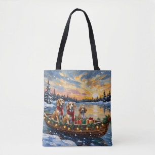 Afghan Hound Christmas Boat Holiday Tote Bag