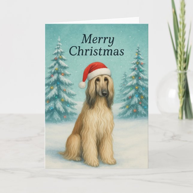 Afghan Hound Christmas Card - Holiday Card (Front)