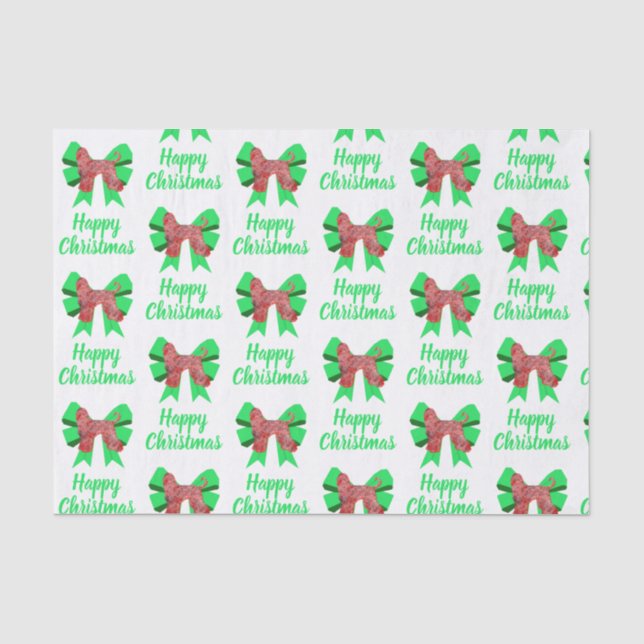 Afghan Hound Christmas Dog & Bow White Tissue Paper (Front)