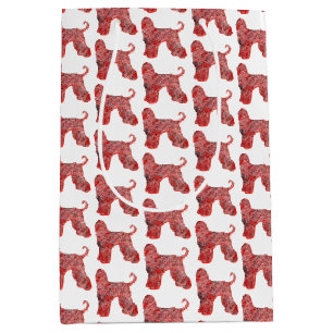 Afghan Hound Christmas Dog Silhouette White Medium Gift Bag