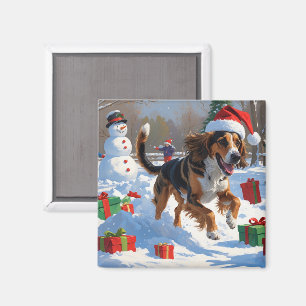 Afghan Hound Christmas Festive Snow Scene Magnet