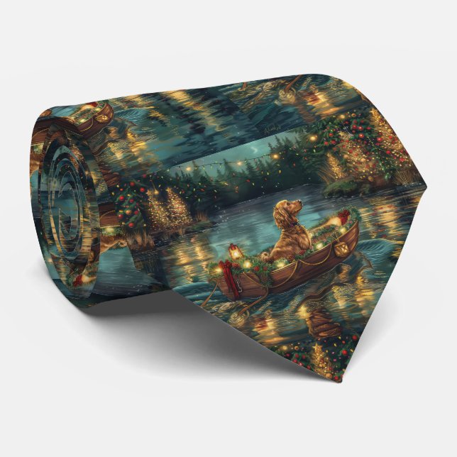 Afghan Hound Christmas Festive Voyage Tie (Rolled)
