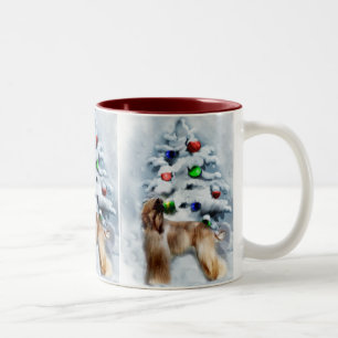 Afghan Hound Christmas Gifts Two-Tone Coffee Mug