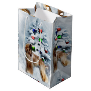 Afghan Hound Christmas Medium Gift Bag
