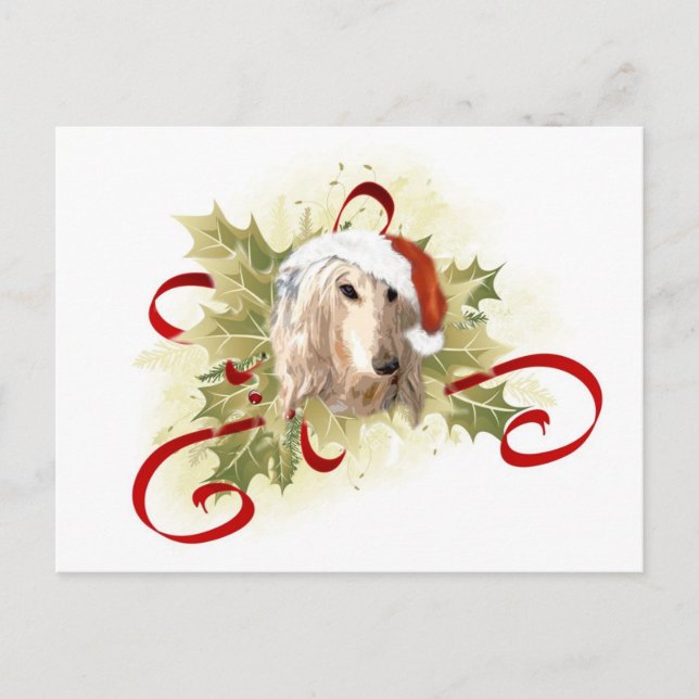 Afghan Hound Christmas Postcards (Front)