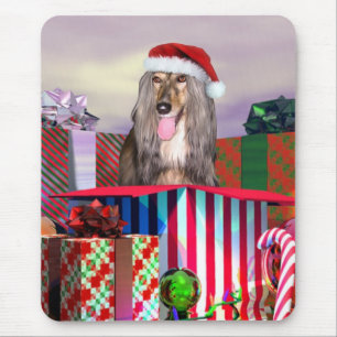 Afghan Hound Christmas Surprise Mouse Pad
