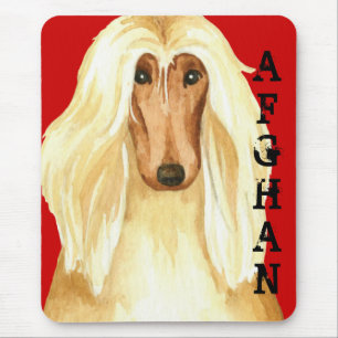 Afghan Hound Color Block Mouse Pad