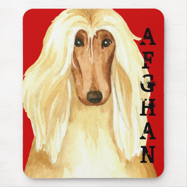 Afghan Hound Color Block Mouse Pad (Front)