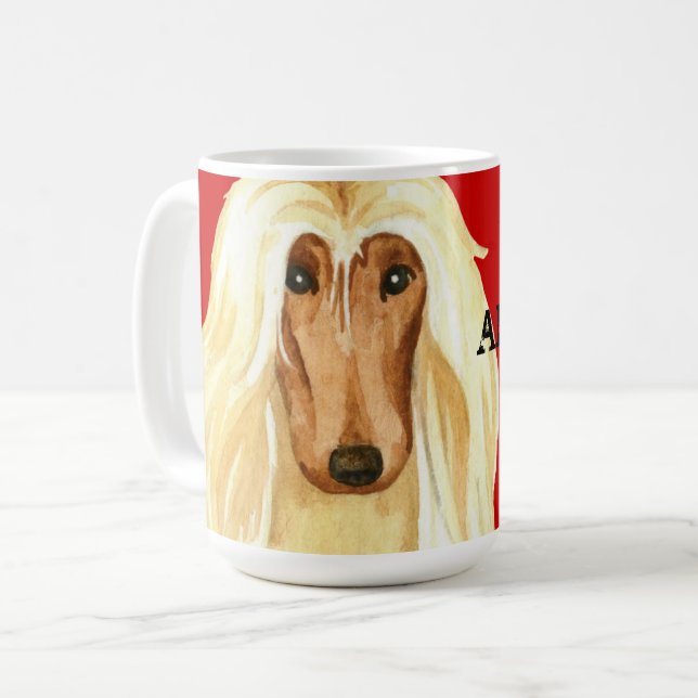 Afghan Hound Colour Block Coffee Mug (Front Left)