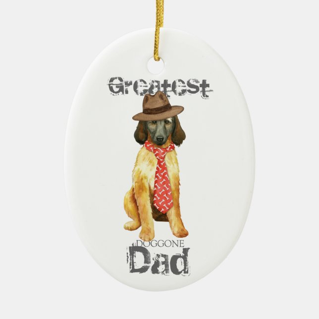 Afghan Hound Dad Ceramic Ornament (Front)