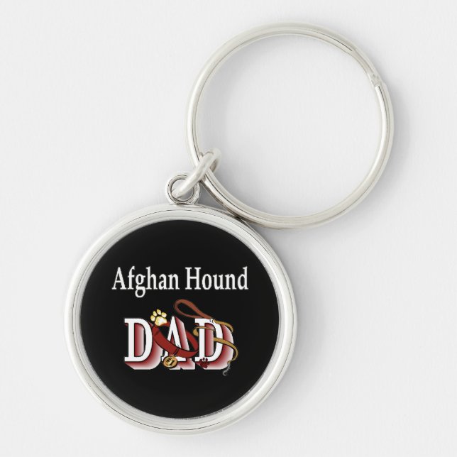 Afghan Hound Dad Key Ring (Front)