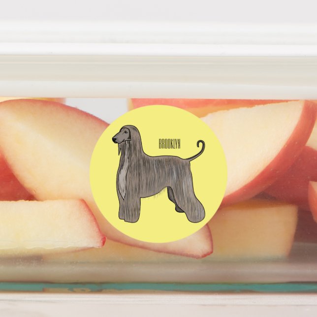 Afghan hound dog cartoon illustration  (Affixed)