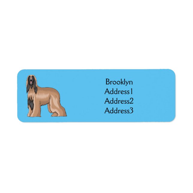 Afghan hound dog cartoon illustration  (Front)