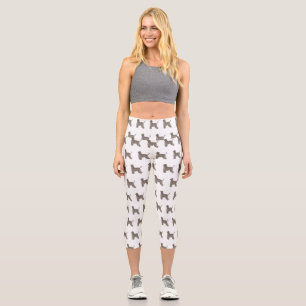 Afghan hound dog cartoon illustration  capri leggings