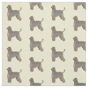 Afghan hound dog cartoon illustration fabric
