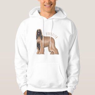 Afghan hound dog cartoon illustration hoodie