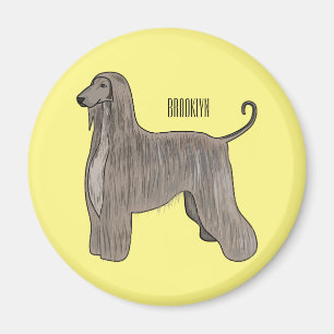 Afghan hound dog cartoon illustration  magnet