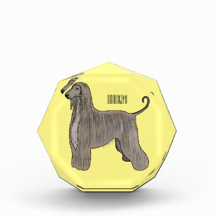 Afghan hound dog cartoon illustration  photo block