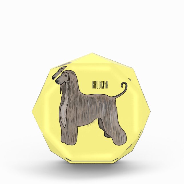Afghan hound dog cartoon illustration  photo block (Front)