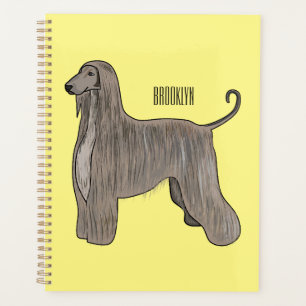 Afghan hound dog cartoon illustration planner