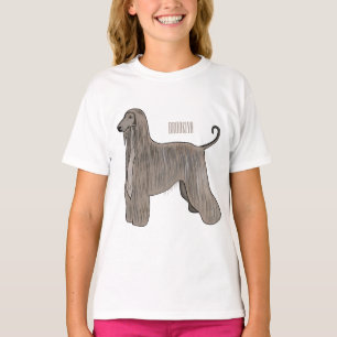 Afghan hound dog cartoon illustration  T-Shirt
