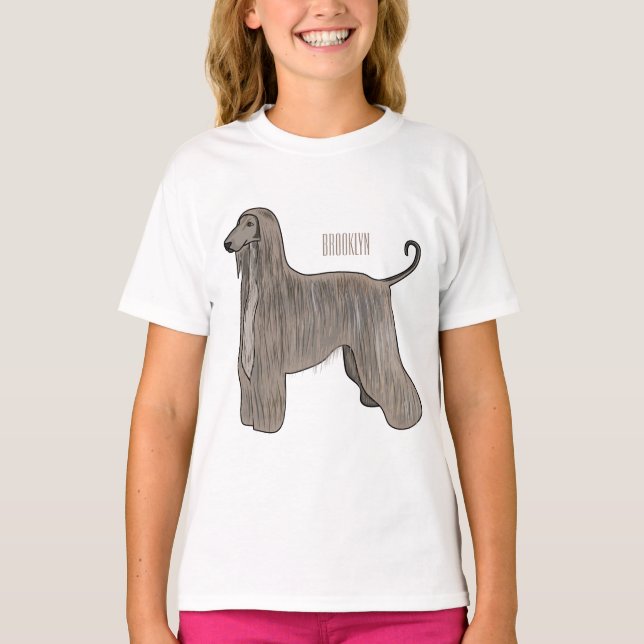 Afghan hound dog cartoon illustration  T-Shirt (Front)