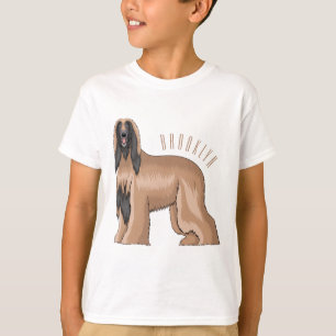 Afghan hound dog cartoon illustration T-Shirt