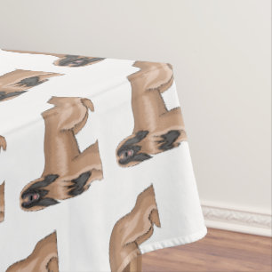 Afghan hound dog cartoon illustration tablecloth