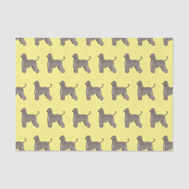Afghan hound dog cartoon illustration  tissue paper (Front)