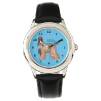 Afghan hound dog cartoon illustration 