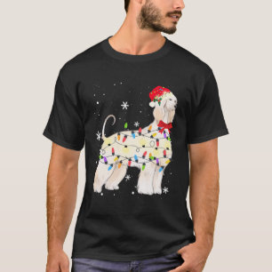 Afghan Hound Dog Christmas Light Xmas Mum Dad Gift T-Shirt
