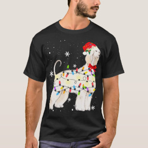 Afghan Hound Dog Christmas Light Xmas Mum Dad Gift T-Shirt