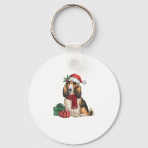 Afghan Hound Dog Christmas Parties Holiday Santa D Key Ring