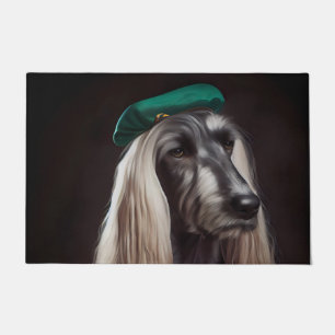 afghan hound dog in St. Patrick's Day Dress Doormat