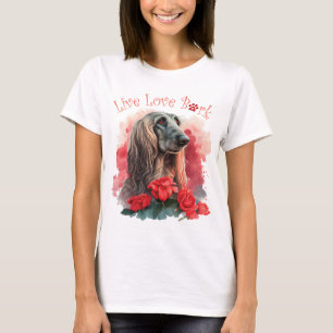 Afghan Hound Dog Mum Floral T-Shirt