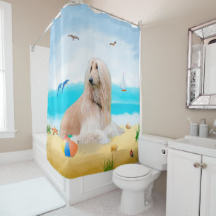 Afghan Hound Dog on Beach Shower Curtain