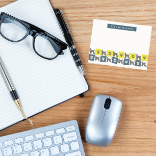 Afghan Hound Dog & Paw Yellow & Blue Grid Post-it Notes