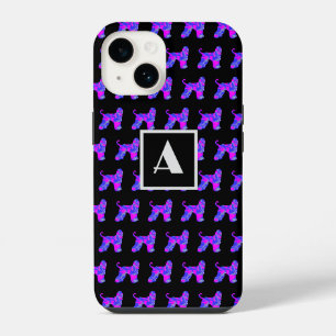 Afghan Hound Dog Pnk Blu Silhouette Mono Black iPhone 14 Case