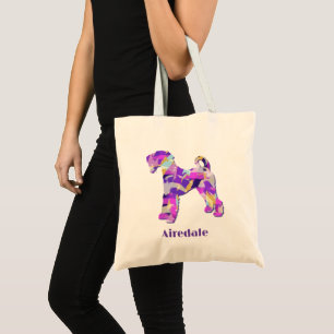 Afghan Hound Dog Purple Silhouette 2 Sided Tote Bag