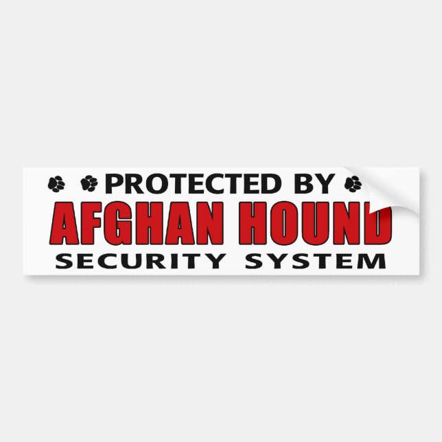 Afghan Hound Dog Security Bumper Sticker (Front)