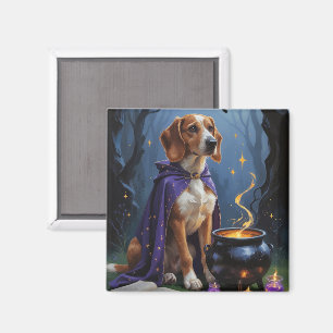 Afghan Hound Dog Whimsical Halloween Painting Magnet