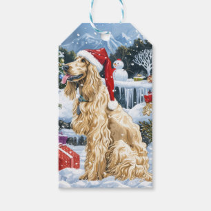 Afghan Hound Dog Winter Wonderland Christmas Joy Gift Tags