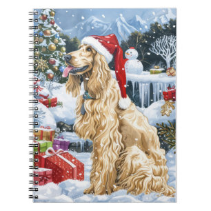 Afghan Hound Dog Winter Wonderland Christmas Joy Notebook