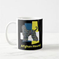 Afghan Hound Dog YB Grid TriColour Coffee Mug
