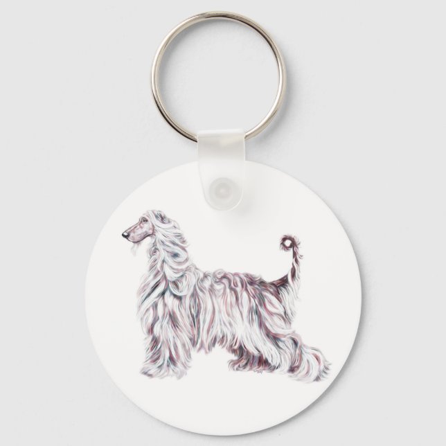 Afghan Hound Elegance Key Ring (Front)