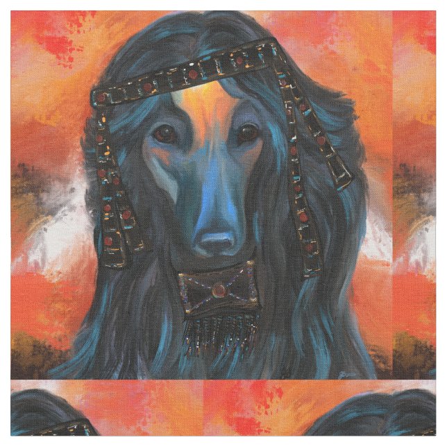 Afghan Hound  Fabric (Close Up)