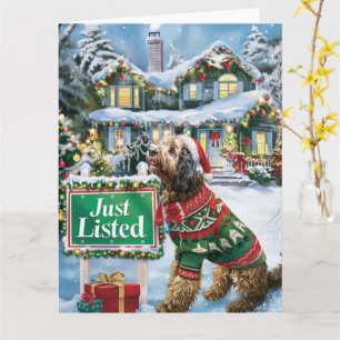 Afghan Hound Festive Humour Realtor Christmas Card