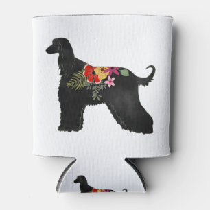 Afghan Hound Floral Bohemian Saddle Can Cooler